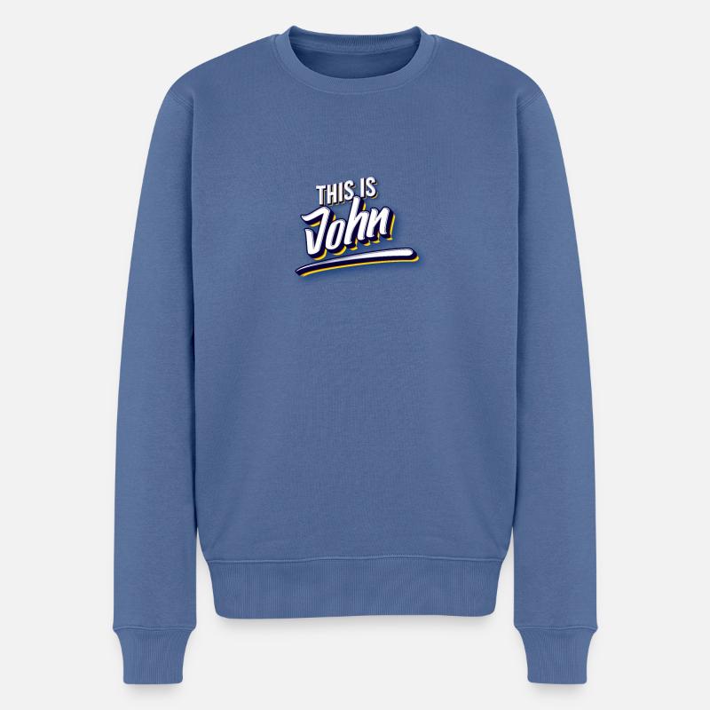 Das ist John - Männer Premium Bio Pullover - Taubenblau