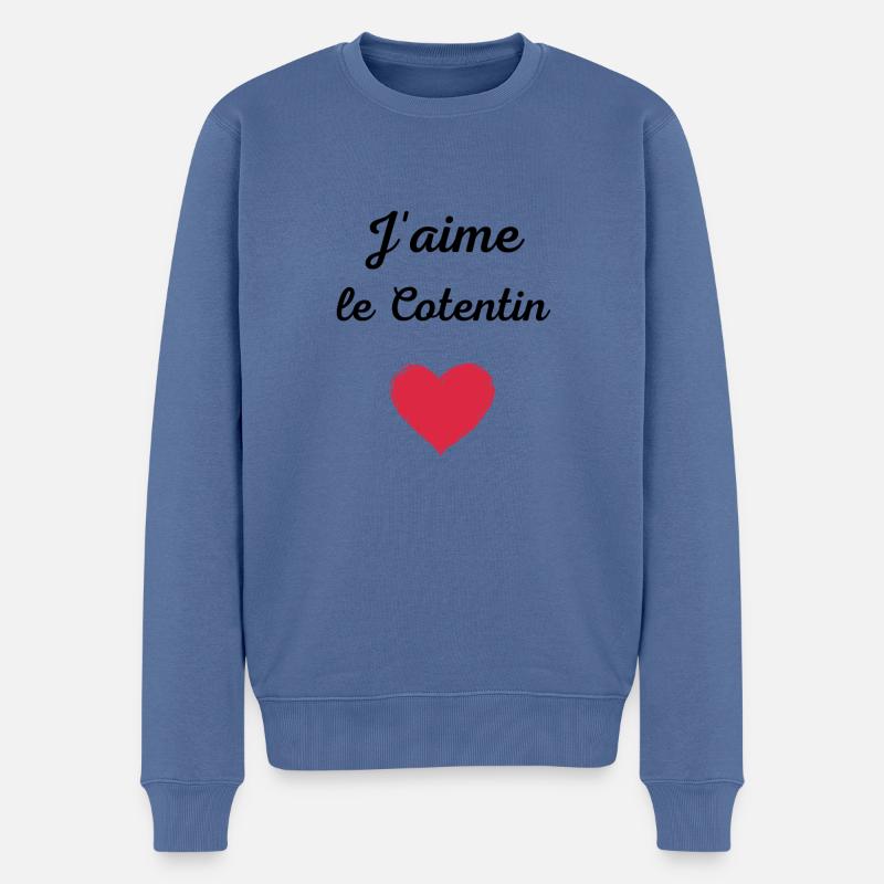 J'aime le Cotentin - Pull Premium bio Homme - bleu pigeon