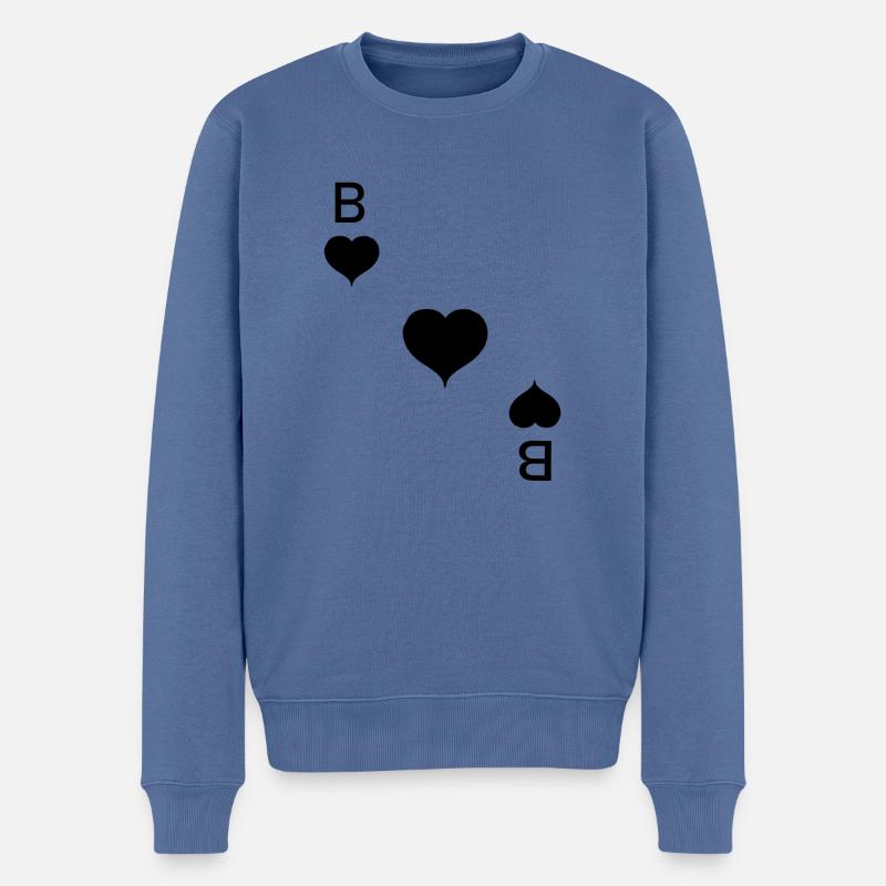 Pik Bube Karte Pokern Karneval - Männer Premium Bio Pullover - Taubenblau