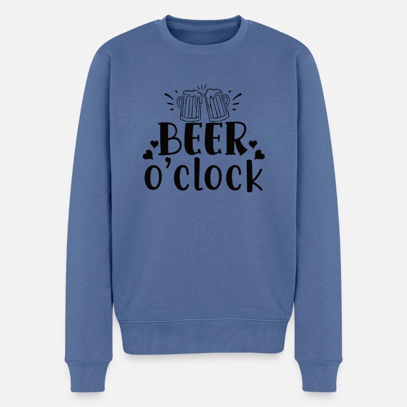 Beer o'clock - Männer Premium Bio Pullover - Taubenblau
