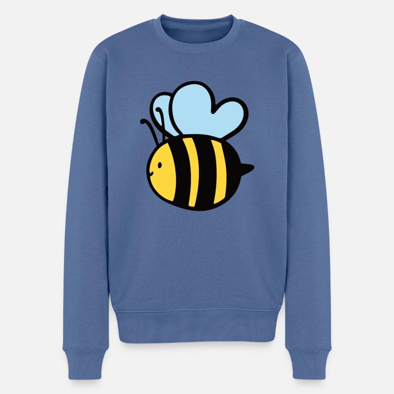 Biene - Männer Premium Bio Pullover - Taubenblau