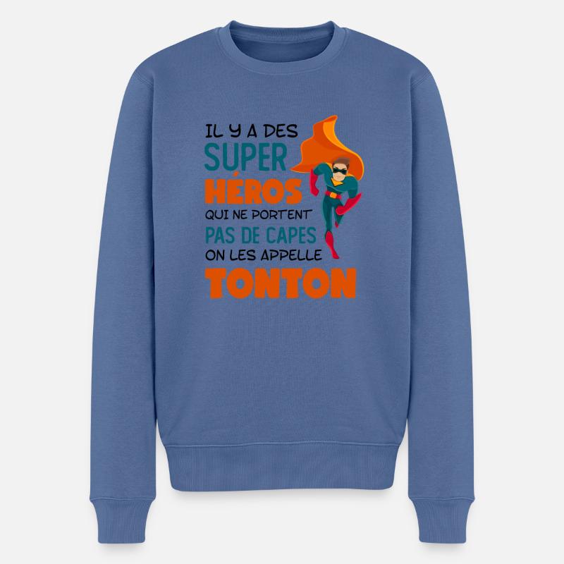 Il Y A Des Super Héros Qui Ne Portent Pas De Capes - Pull Premium bio Homme - bleu pigeon