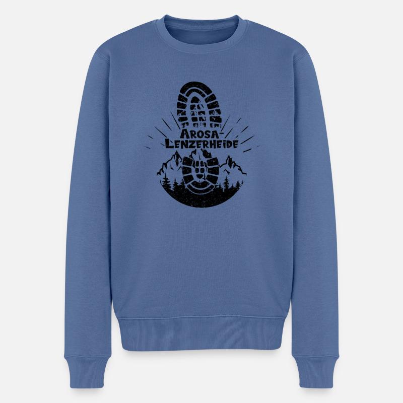 Arosa-Lenzerheide Schweiz wandern und Ski fahren - Männer Premium Bio Pullover - Taubenblau