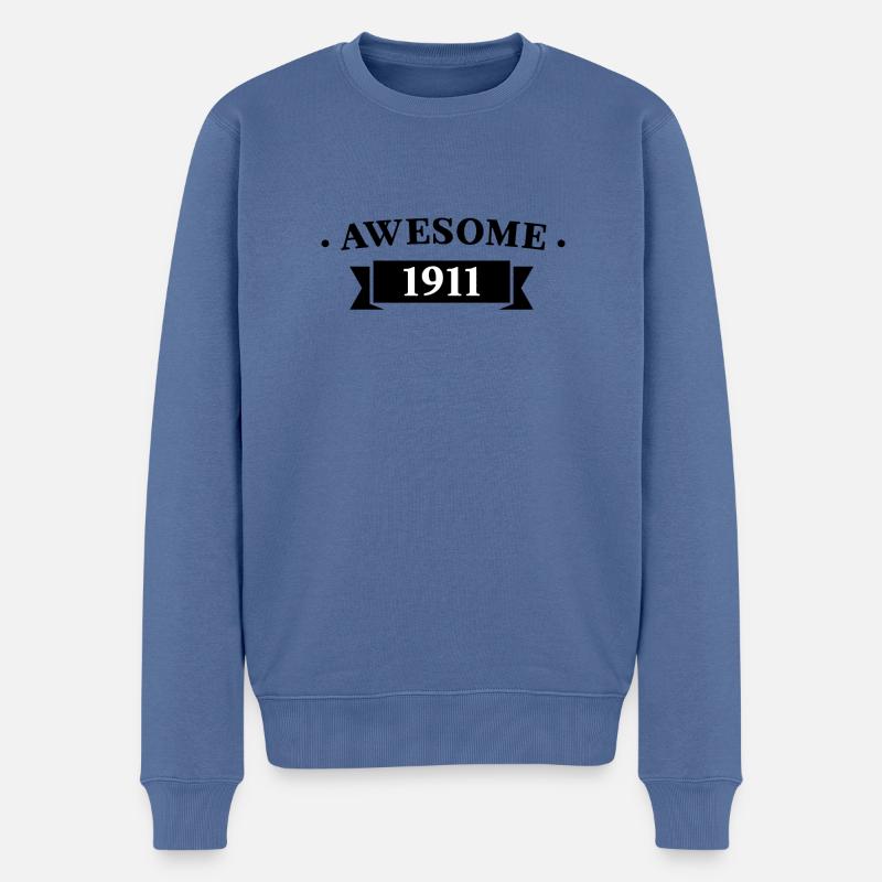 Drôle d’anniversaire Génial 1911 - Pull Premium bio Homme - bleu pigeon