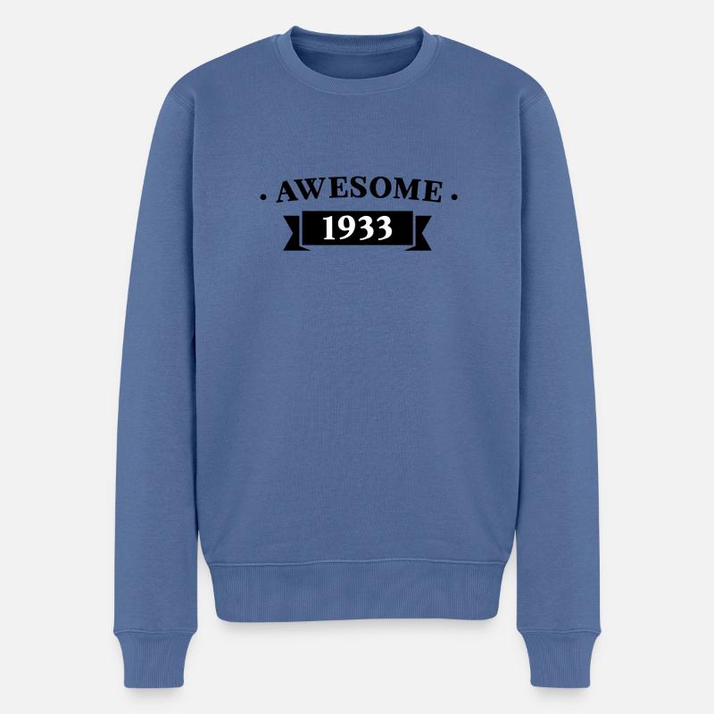 Drôle d’anniversaire génial 1933 - Pull Premium bio Homme - bleu pigeon