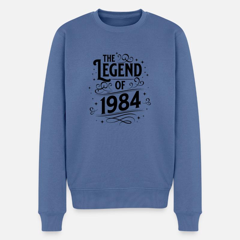 La légende de l’anniversaire de 1984 - Pull Premium bio Homme - bleu pigeon