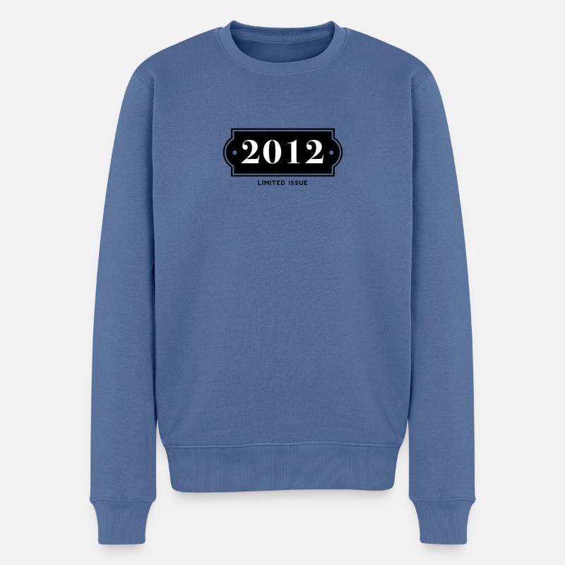 Drôle d’anniversaire numéro limité 2012 - Pull Premium bio Homme - bleu pigeon