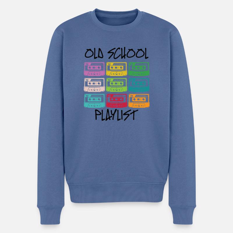 Kassette Diskette VHS Retro Kindheitserinnerung - Männer Premium Bio Pullover - Taubenblau