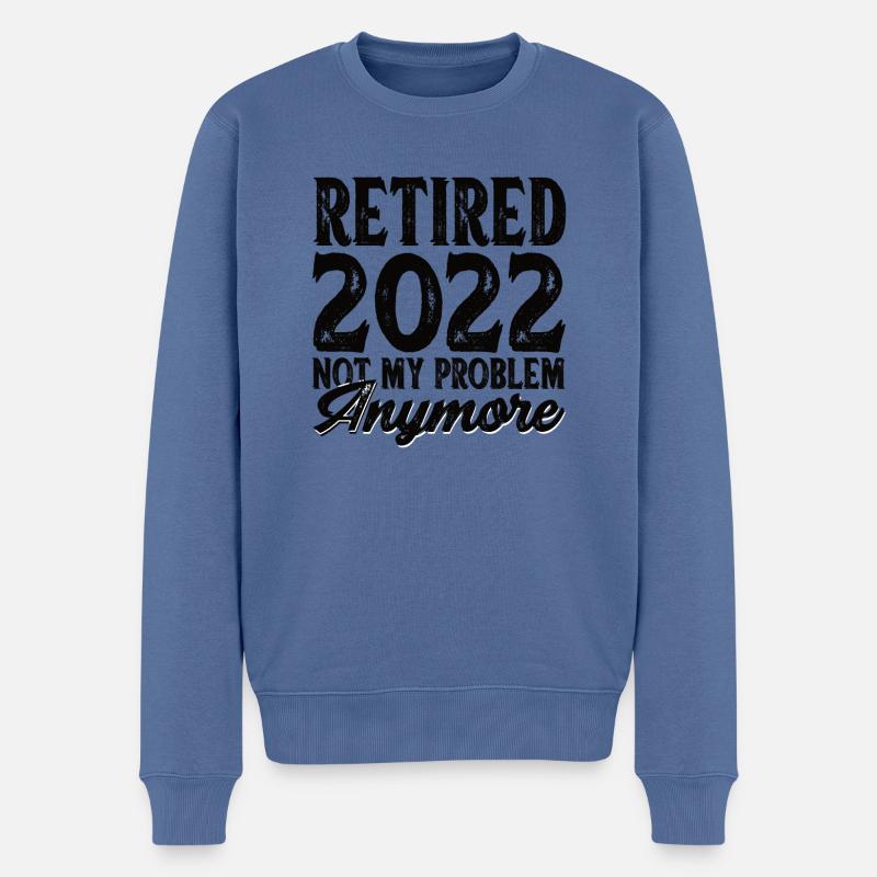 Pension de retraite 2022 - Pull Premium bio Homme - bleu pigeon