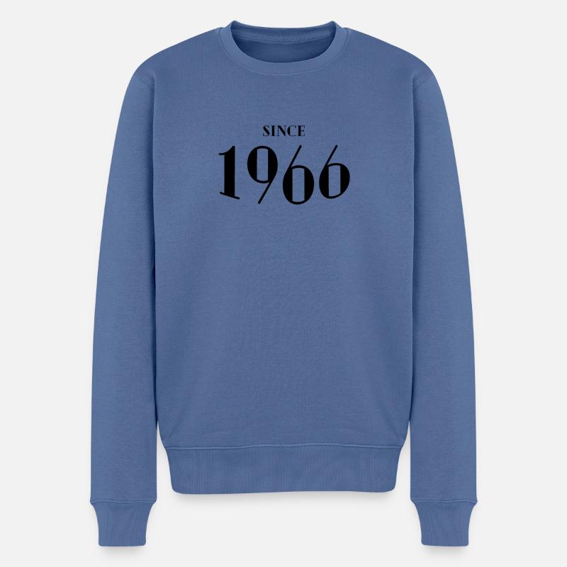 Drôle d’anniversaire depuis 1966 - Pull Premium bio Homme - bleu pigeon