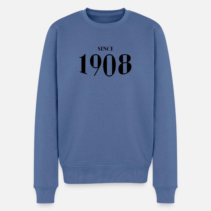 Drôle d’anniversaire depuis 1908 - Pull Premium bio Homme - bleu pigeon
