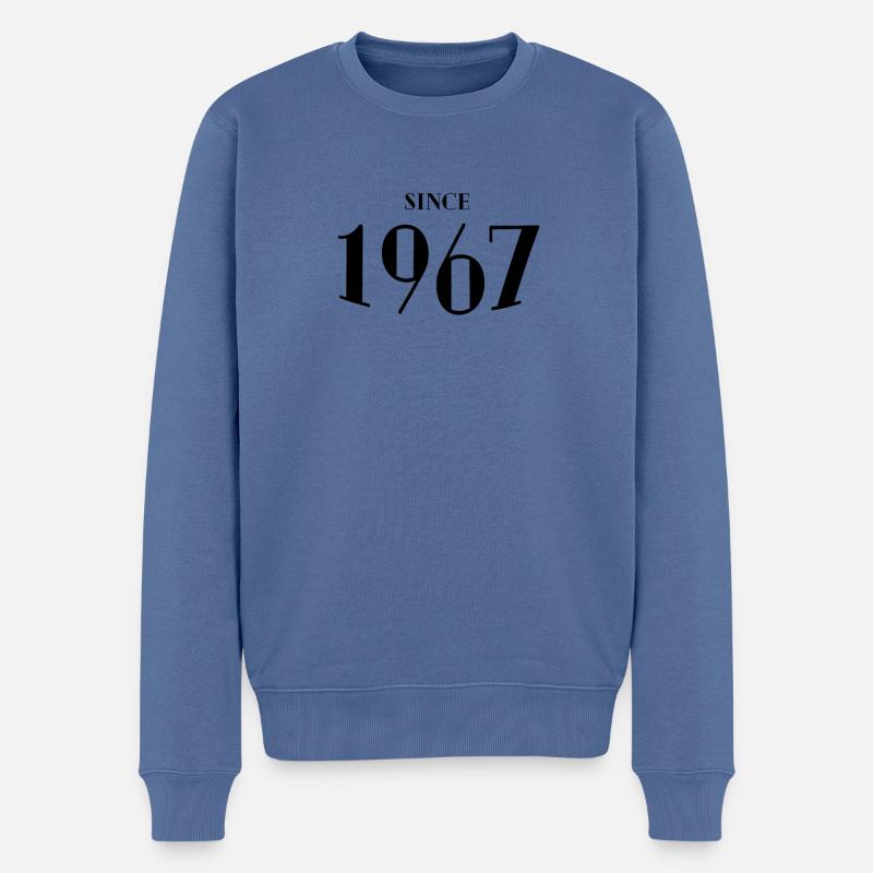 Drôle d’anniversaire depuis 1967 - Pull Premium bio Homme - bleu pigeon