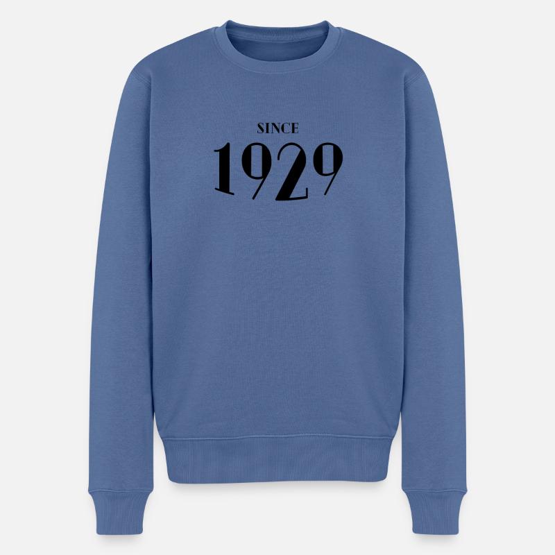 Drôle d’anniversaire depuis 1929 - Pull Premium bio Homme - bleu pigeon