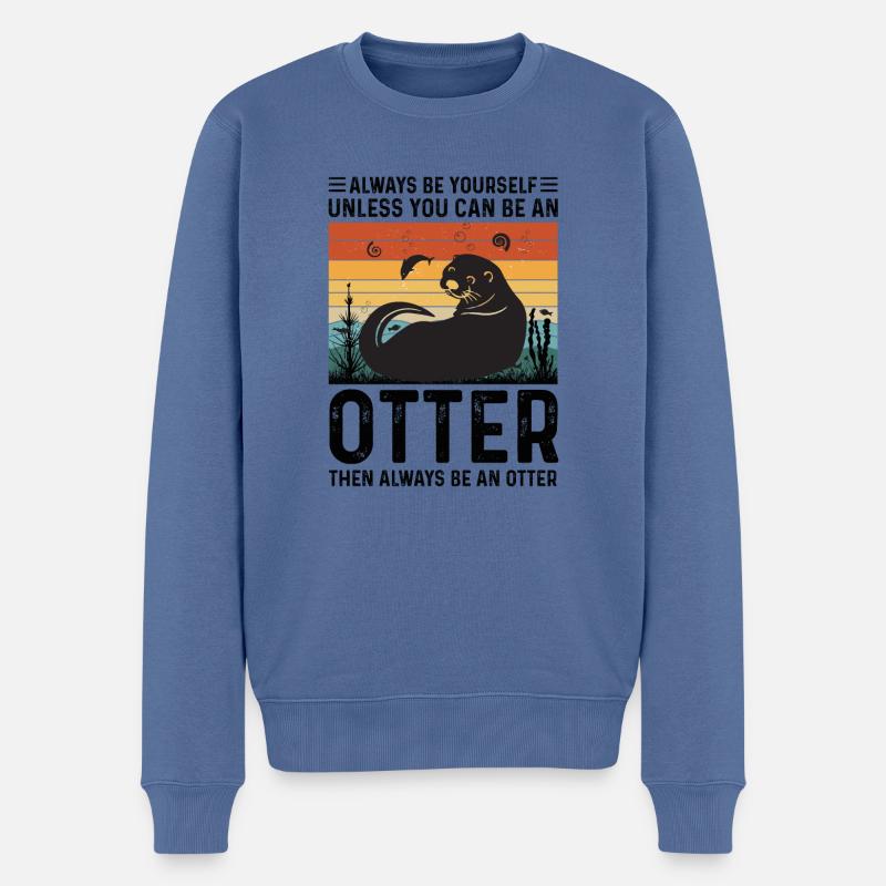 SEI EIN OTTER Otter Merch Süßer Otter Kinder - Männer Premium Bio Pullover - Taubenblau