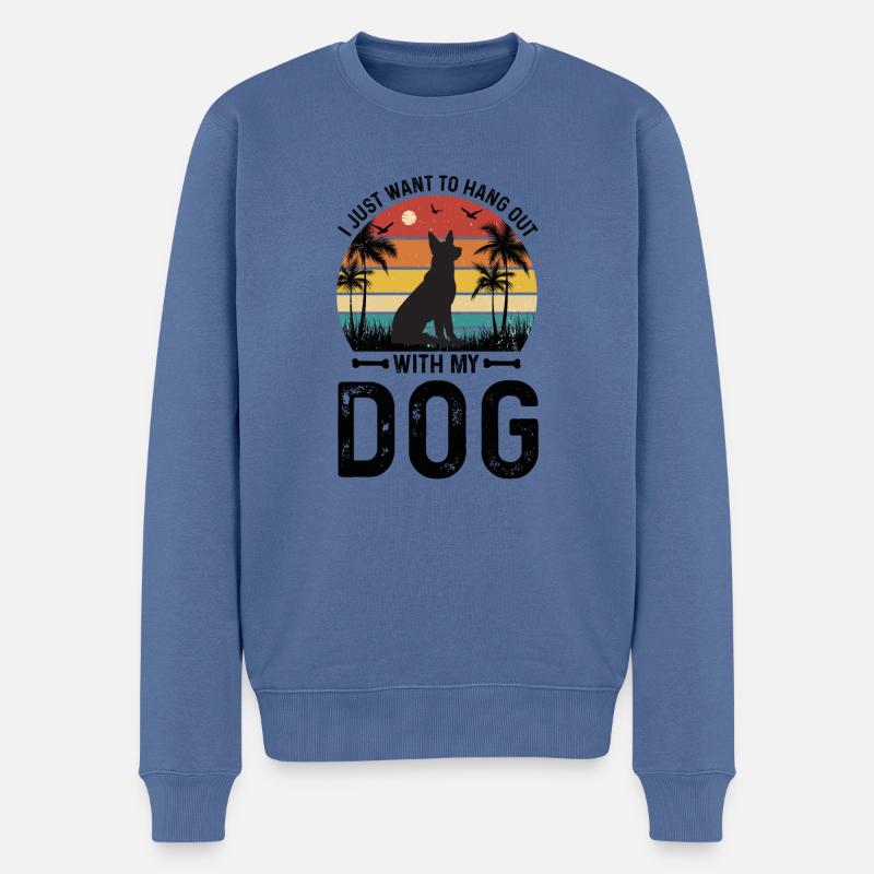Hundehaare Hunderasse Hundebesitzer Geschenk - Männer Premium Bio Pullover - Taubenblau