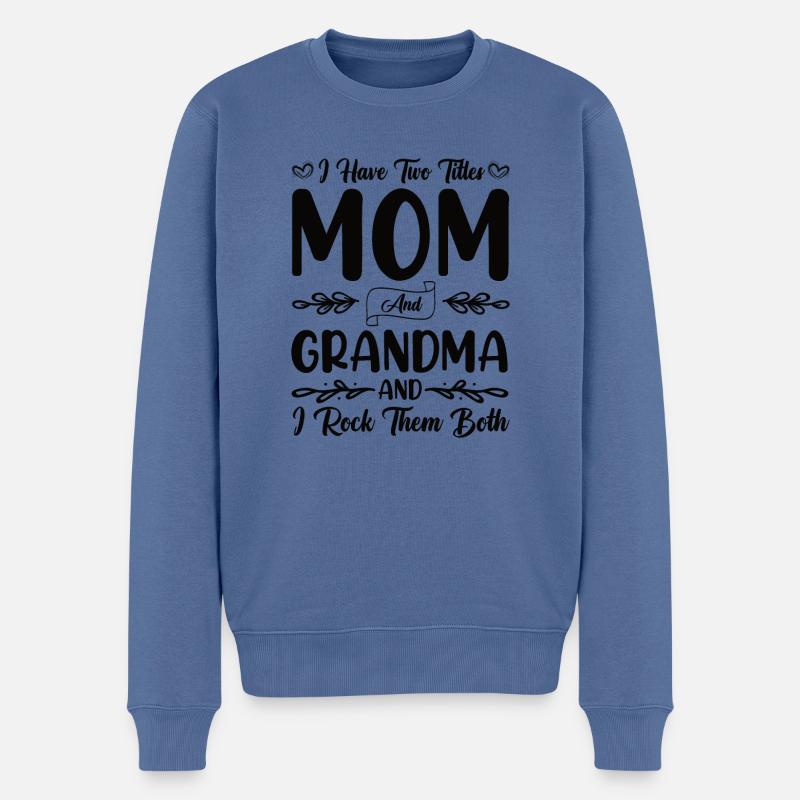 Beste Oma Mama Kinder Enkel Spruch Geschenk - Männer Premium Bio Pullover - Taubenblau