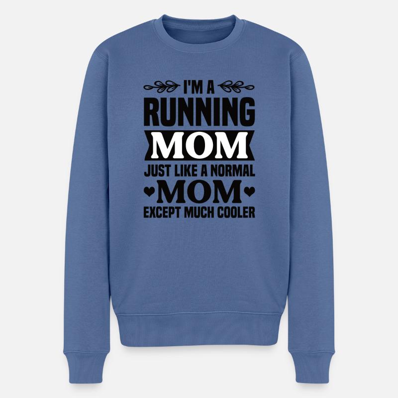 Mère courant courir jogging Maman - Pull Premium bio Homme - bleu pigeon