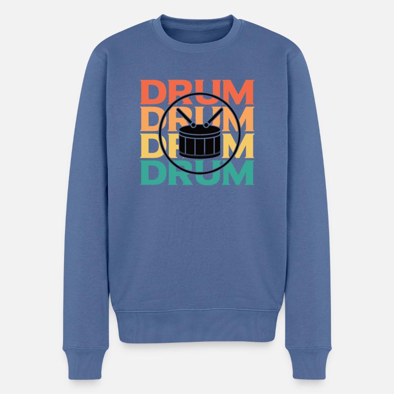 Schlagzeuger Drums Musiker - Männer Premium Bio Pullover - Taubenblau