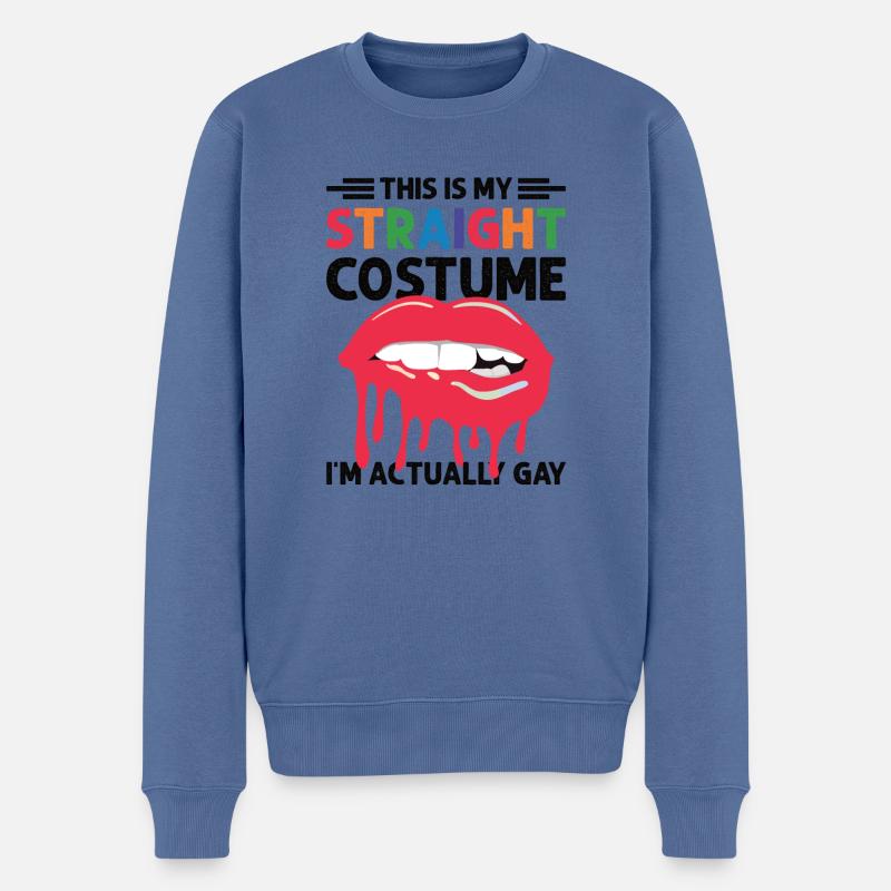 Gay Herz Schwul lesbisch Schwuler Lesbe Geschenk - Männer Premium Bio Pullover - Taubenblau