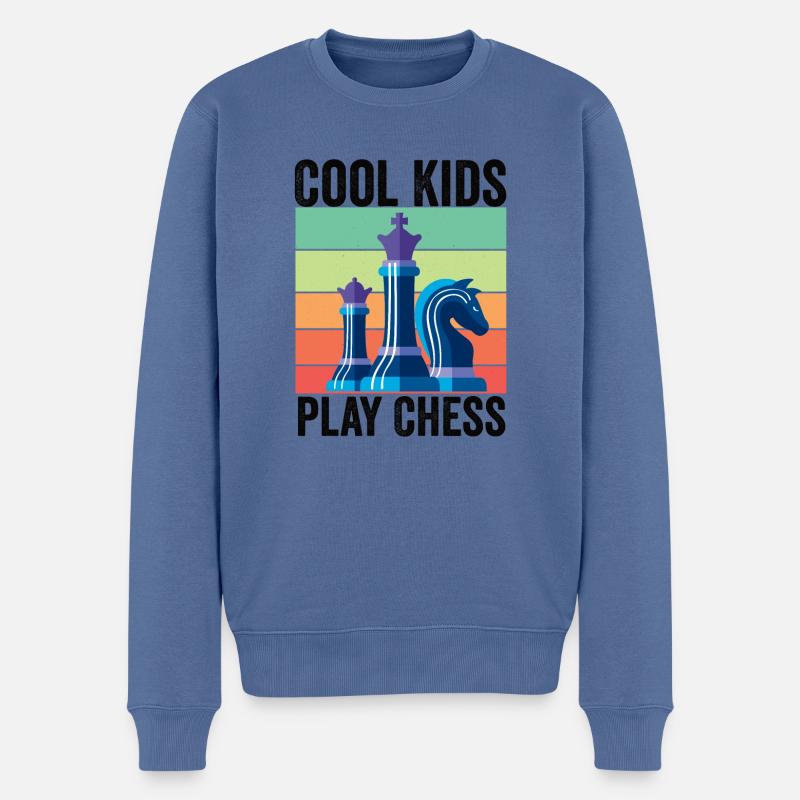Échecs Enfants - Pull Premium bio Homme - bleu pigeon
