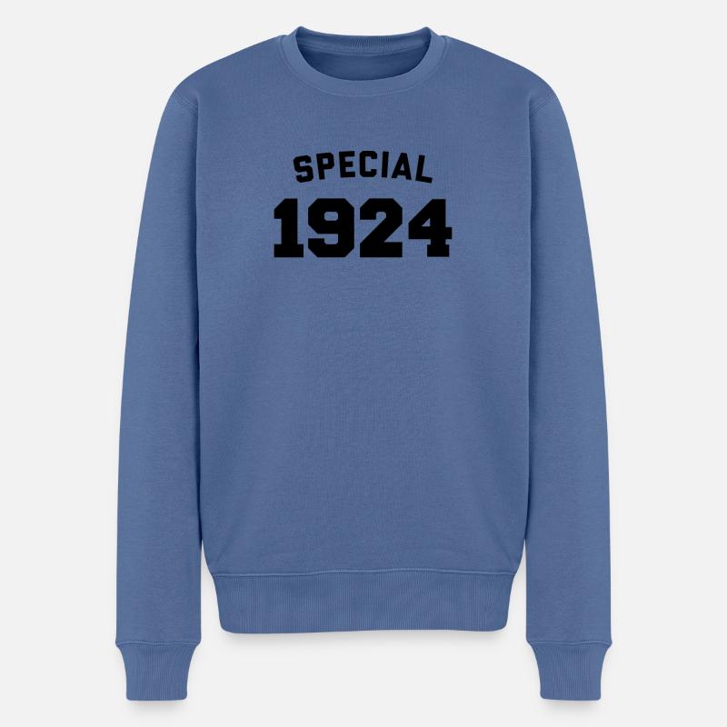 Drôle d’anniversaire Spécial 1924 - Pull Premium bio Homme - bleu pigeon