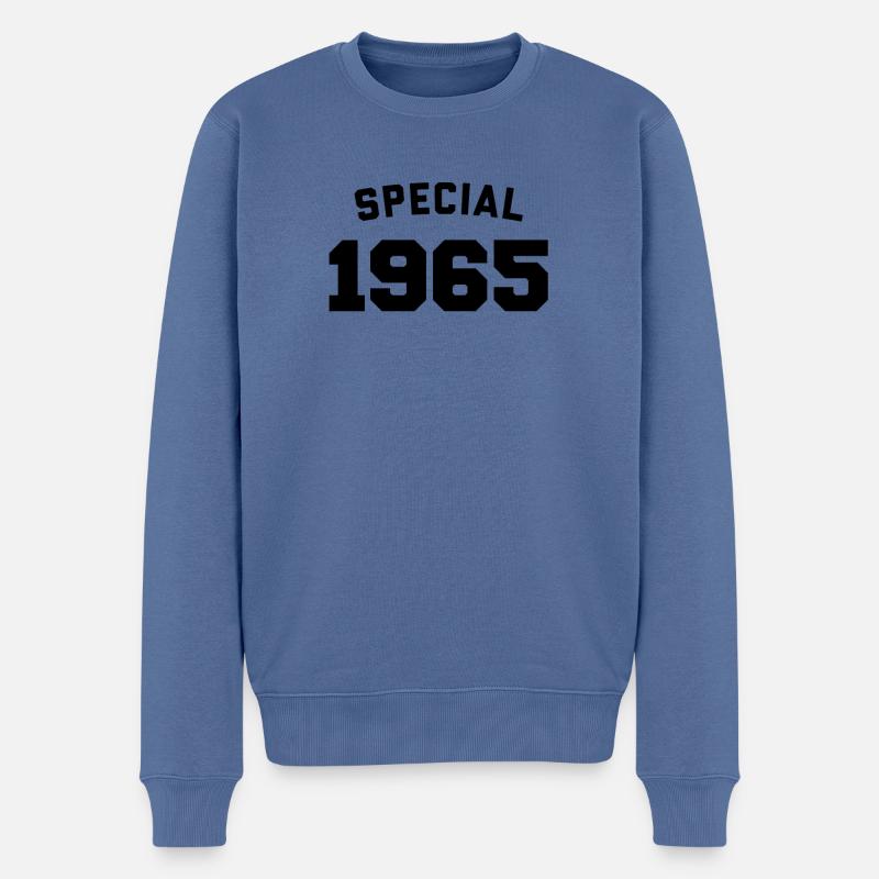 Drôle d’anniversaire Spécial 1965 - Pull Premium bio Homme - bleu pigeon