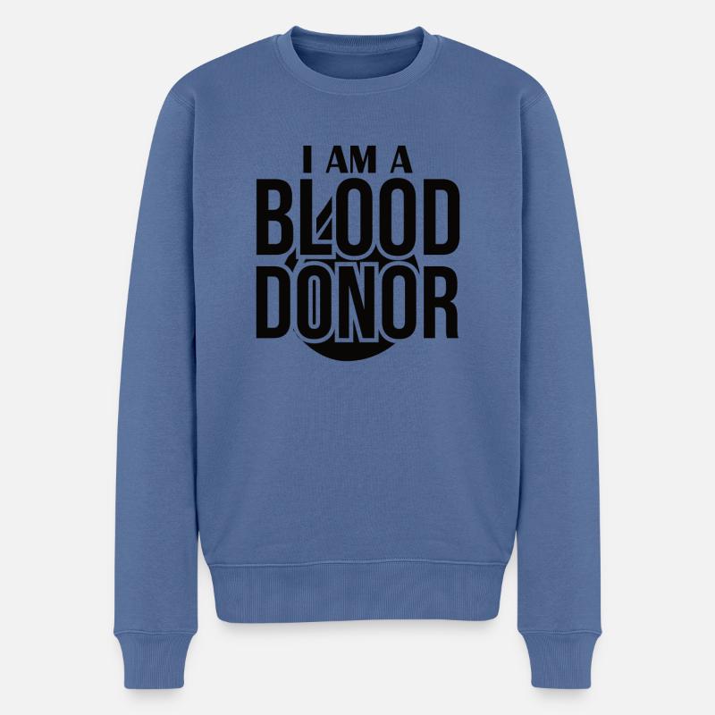 Blutspende Blutspenden Blutspender - Männer Premium Bio Pullover - Taubenblau