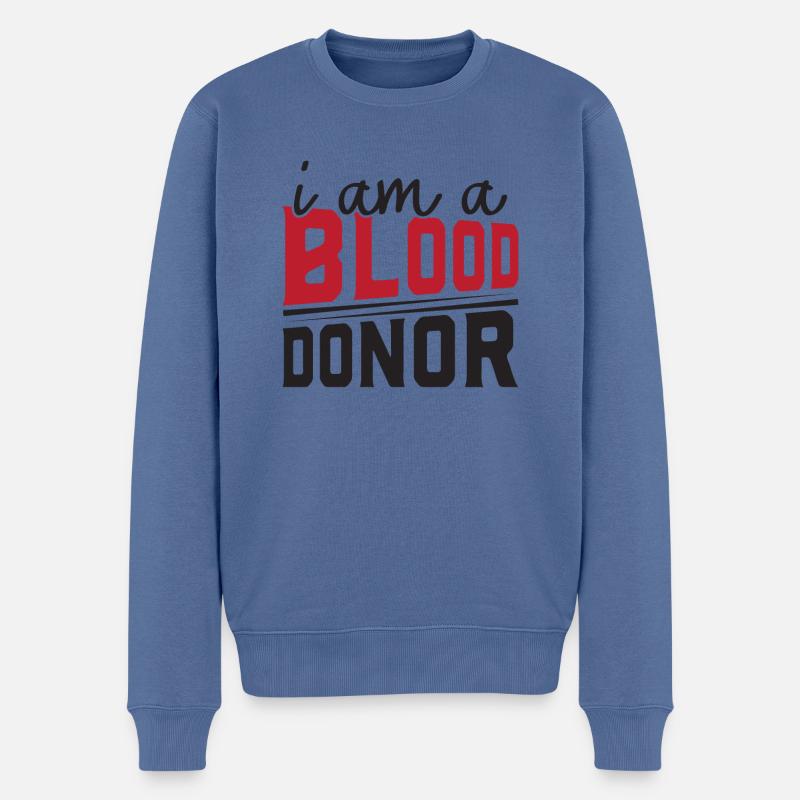 Blutspende Blutspenden Blutspender - Männer Premium Bio Pullover - Taubenblau