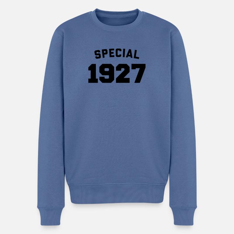 Drôle d’anniversaire Spécial 1927 - Pull Premium bio Homme - bleu pigeon