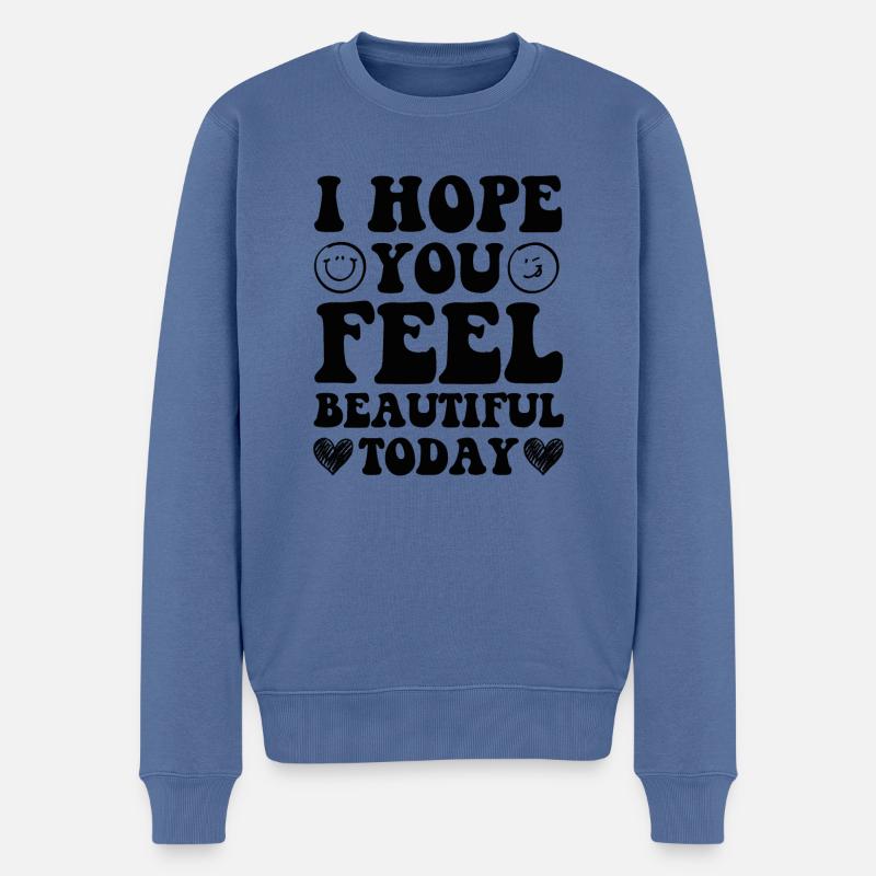 pensées positives vie positive - Pull Premium bio Homme - bleu pigeon