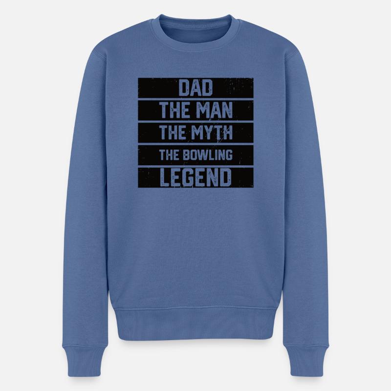 Bowling Vater Papa Cooler - Männer Premium Bio Pullover - Taubenblau