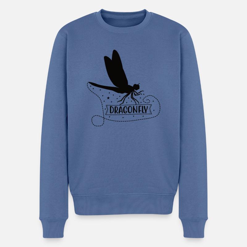 Libellen sind mein Seelentier Niedliche Libelle - Männer Premium Bio Pullover - Taubenblau