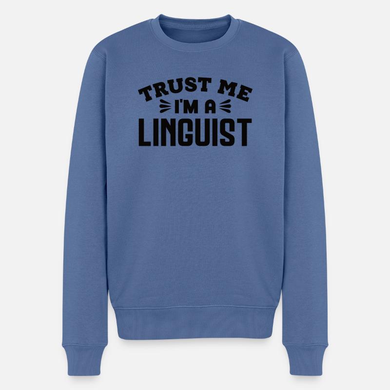 Linguistes Linguistes Linguistes - Pull Premium bio Homme - bleu pigeon