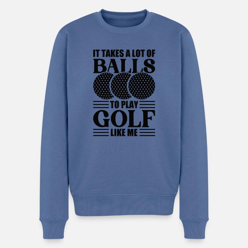 Golf Golfer Geschenk Hobby Verein Spruch - Männer Premium Bio Pullover - Taubenblau