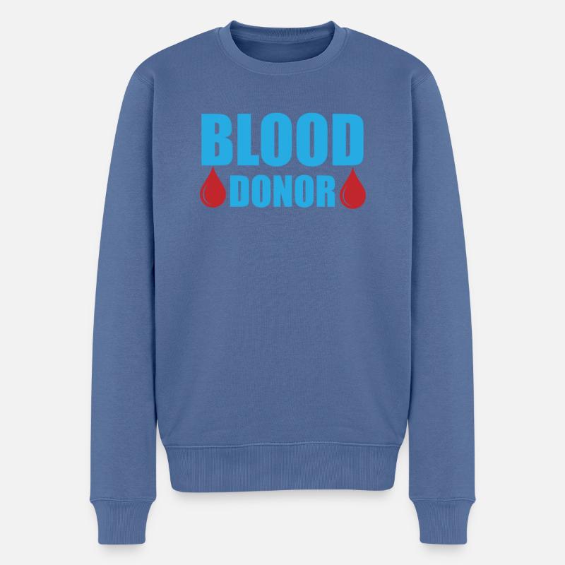 Blutspende Blutspenden Blutspender - Männer Premium Bio Pullover - Taubenblau