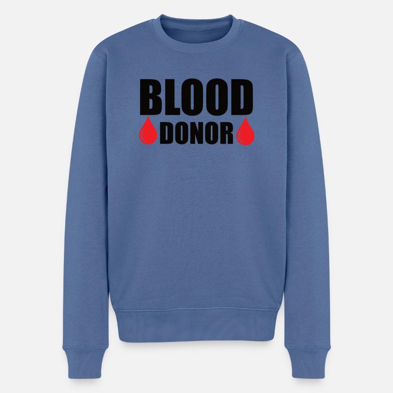 Blutspende Blutspenden Blutspender - Männer Premium Bio Pullover - Taubenblau