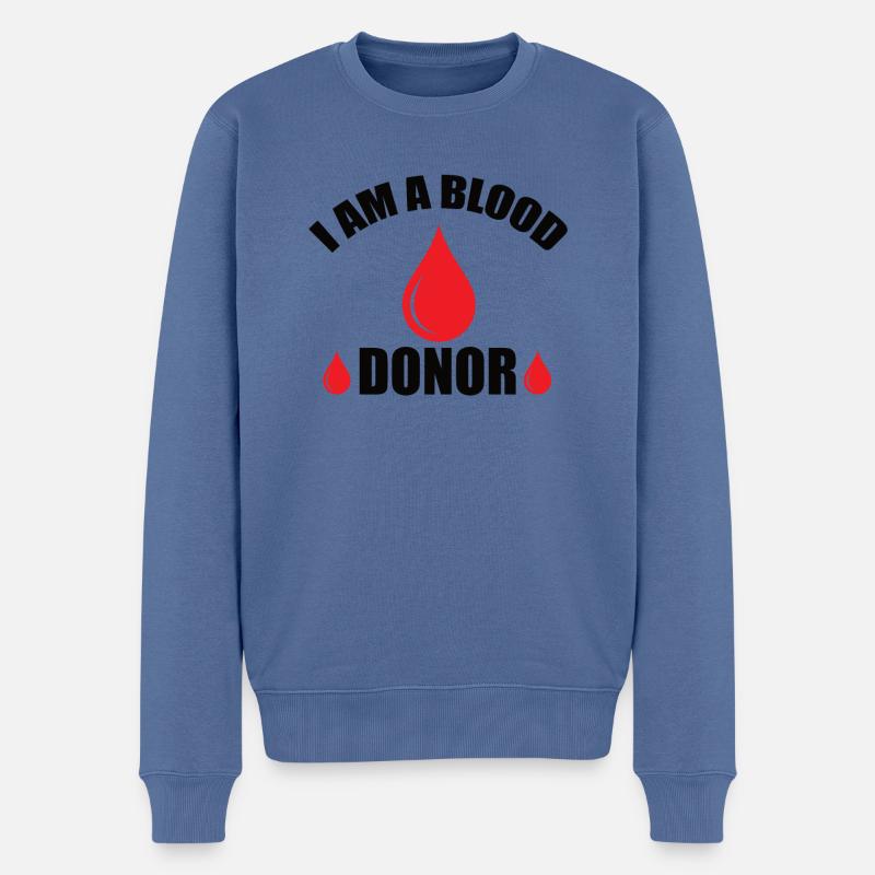 Blutspende Blutspenden Blutspender - Männer Premium Bio Pullover - Taubenblau
