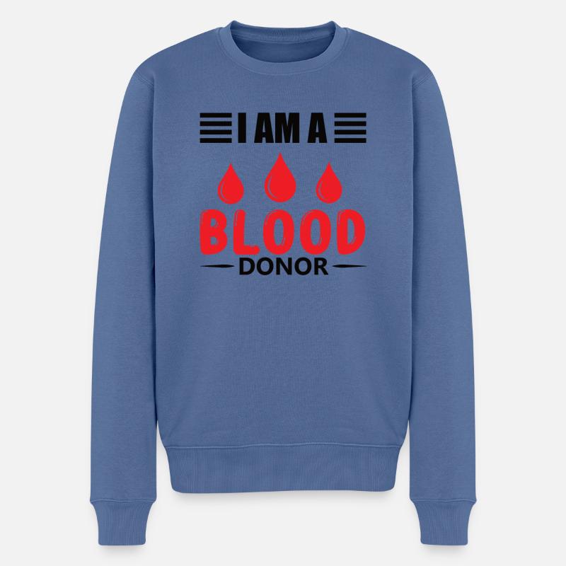 Blutspende Blutspenden Blutspender - Männer Premium Bio Pullover - Taubenblau