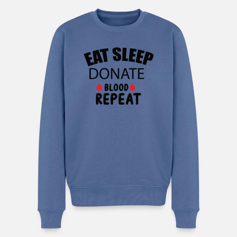 Blutspende Blutspenden Blutspender - Männer Premium Bio Pullover - Taubenblau