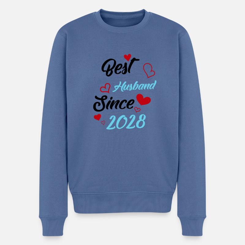Meilleur mari depuis 2028 Mariage - Pull Premium bio Homme - bleu pigeon