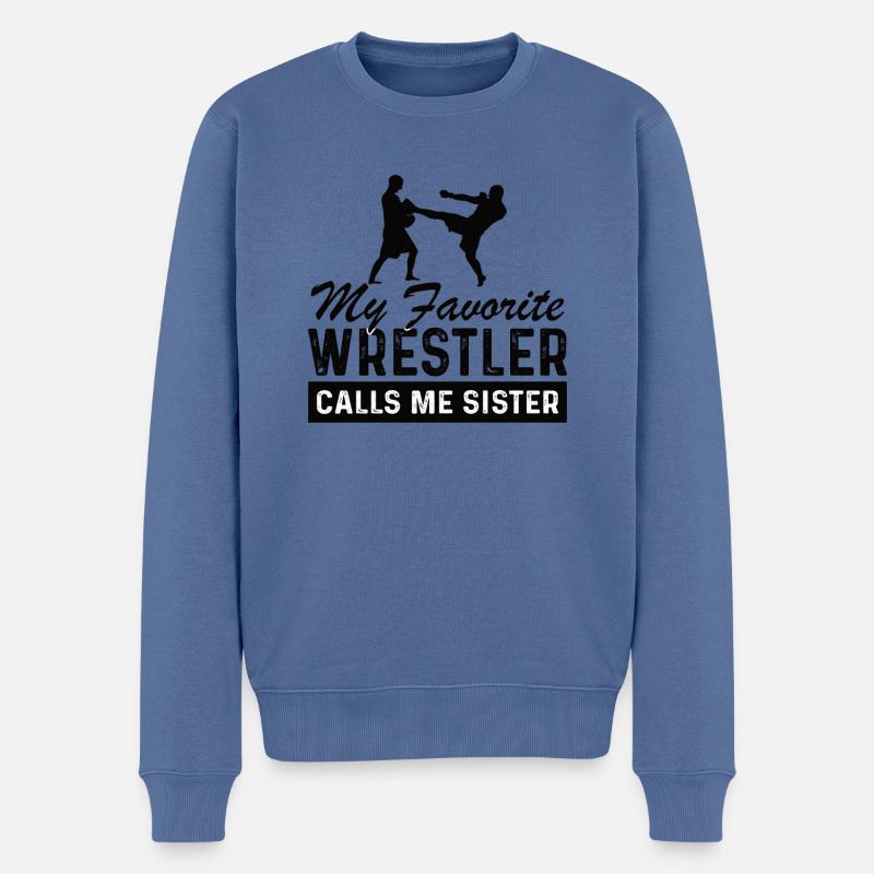 Wrestling Ringen Ringer Geschenk Schwester - Männer Premium Bio Pullover - Taubenblau