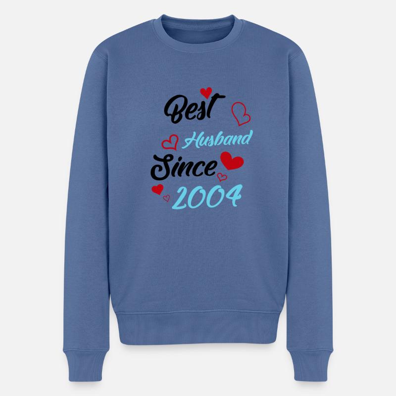 Bester Ehemann seit 2004 Hochzeit - Männer Premium Bio Pullover - Taubenblau