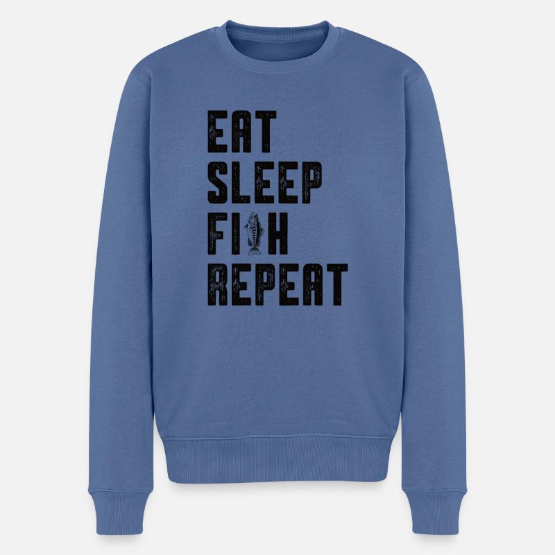 Pêche Pêcheur Pêcheur Appât Cadeau - Pull Premium bio Homme - bleu pigeon