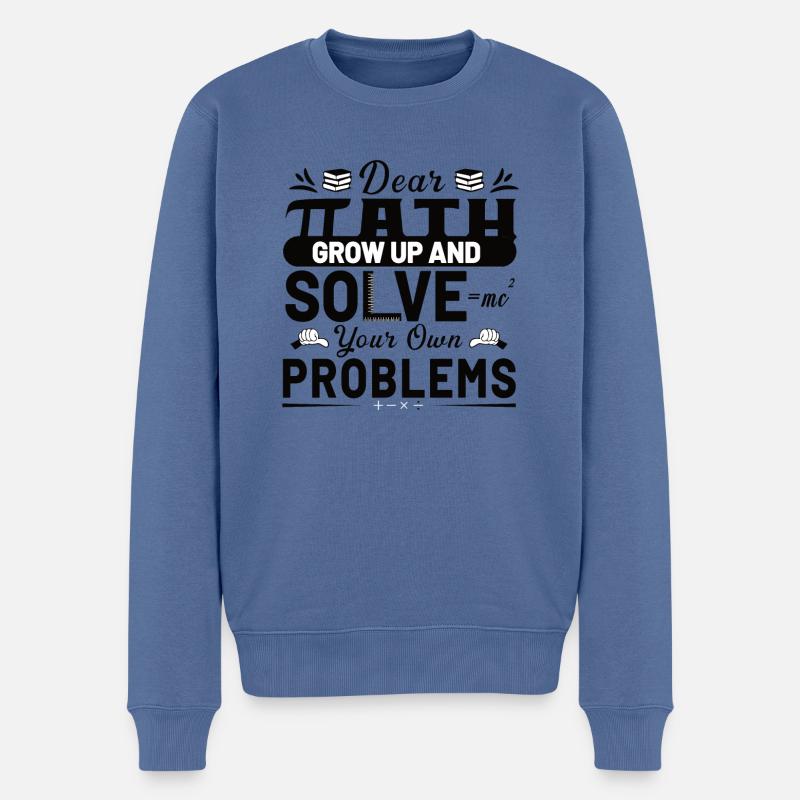 Professeur de mathématiques Formule mathématique Professeur de géométrie - Pull Premium bio Homme - bleu pigeon