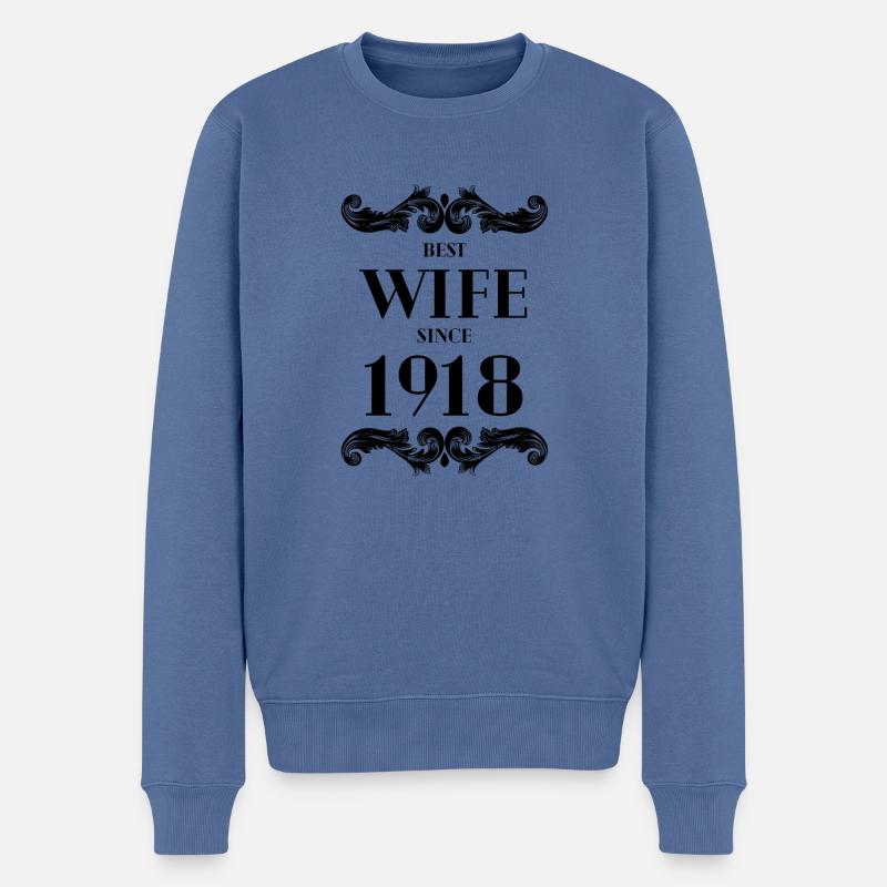 Meilleure épouse depuis 1918 Mariage - Pull Premium bio Homme - bleu pigeon