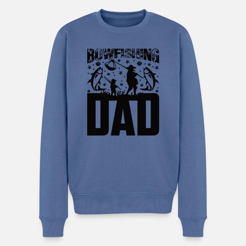 Bogenfischer Bogenfischen Bogenangeln Vater Papa - Männer Premium Bio Pullover - Taubenblau
