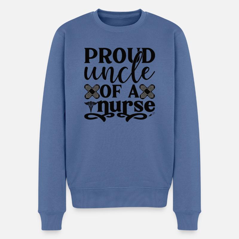 Oncle d’une infirmière Infirmière - Pull Premium bio Homme - bleu pigeon