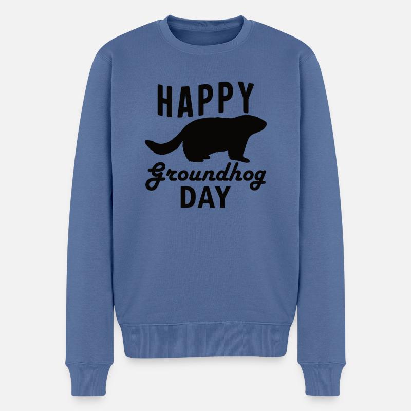 Murmeltier Nagetier Murmeltiertag Tiere - Männer Premium Bio Pullover - Taubenblau