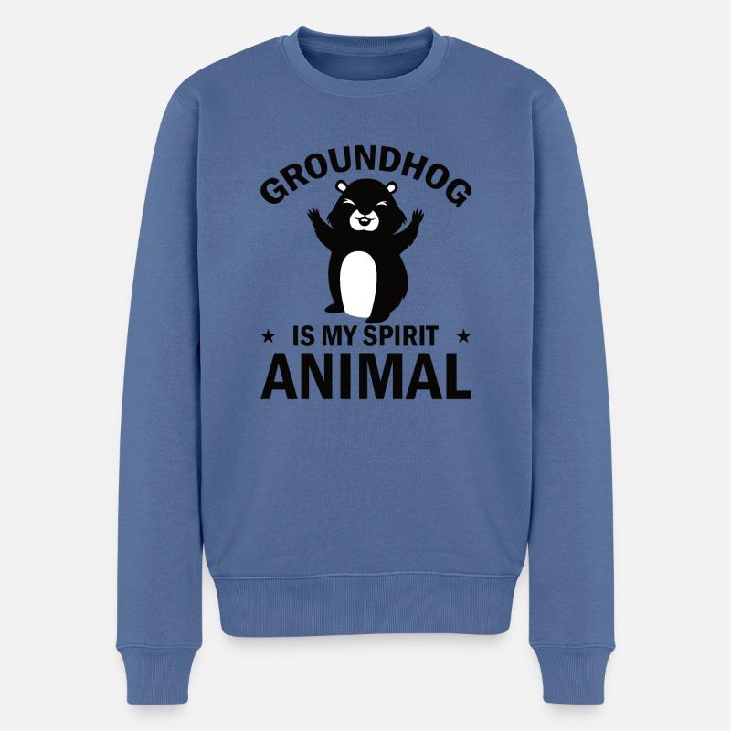 Murmeltier Nagetier Murmeltiertag Tiere - Männer Premium Bio Pullover - Taubenblau