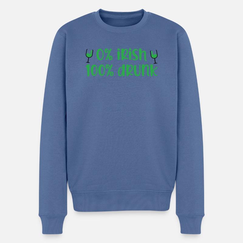 St. Patricks Day - Männer Premium Bio Pullover - Taubenblau